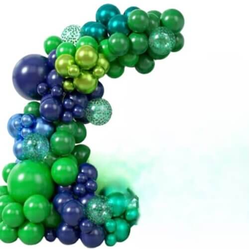 Arcada 6 Wow Sop Kit pentru arcada 90 Baloane nunate de albastru si verde