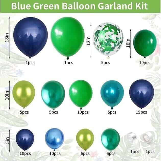 Arcada 6.1 Wow Sop Kit pentru arcada 90 Baloane nunate de albastru si verde