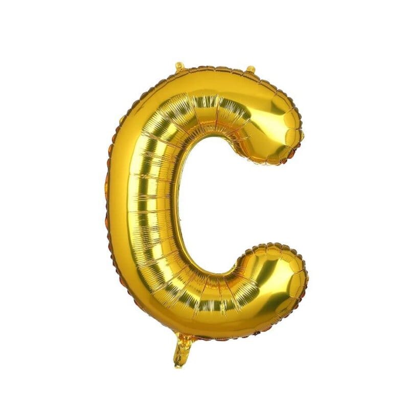 Balon folie litera C auriu gold Domi Party & Gifts Domi Shop Balon folie litera C, 40 cm