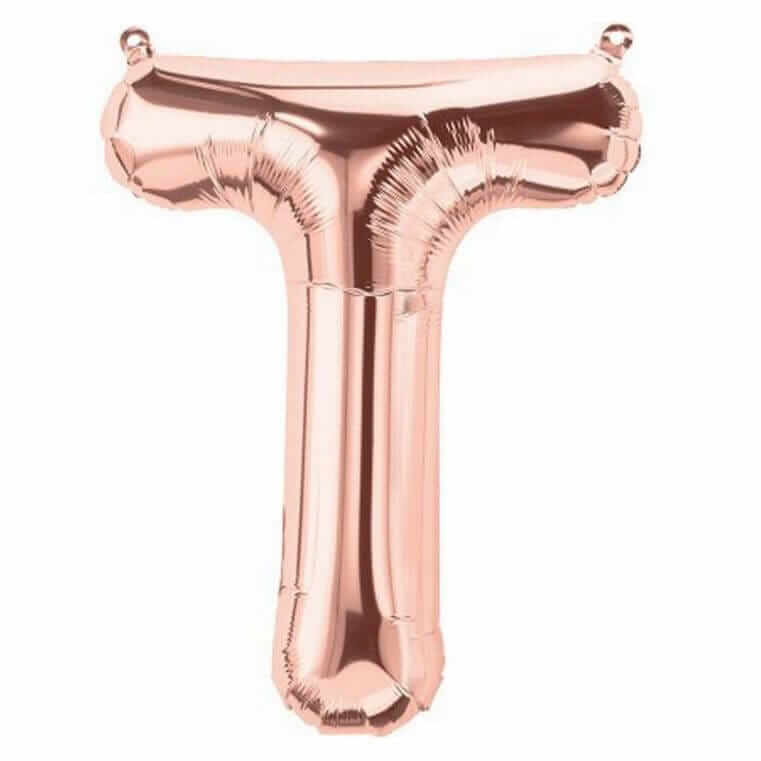 Balon folie litera T rose gold Domi Party & Gifts Domi Shop Balon folie litera T, 40 cm