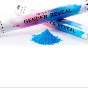 Tun confetti gender reveal cu pudra colorata bleu, 40 cm