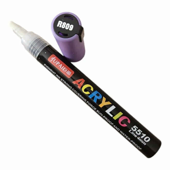 Marker cu vopsea acrilica, varf rotund de 4 mm, mov - lila