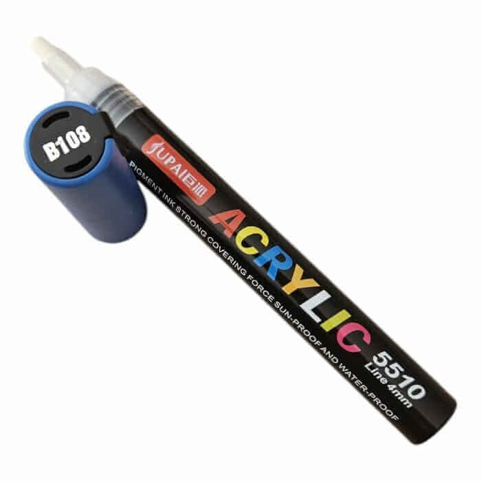 Marker cu vopsea acrilica, varf rotund de 4 mm, albastru