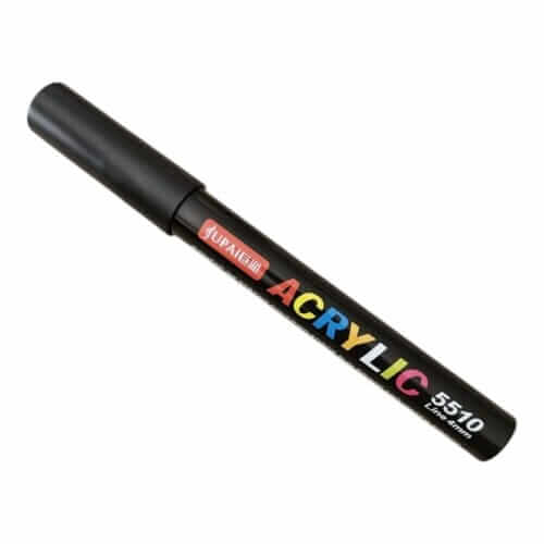 Marker cu vopsea acrilica, varf rotund de 4 mm, negru