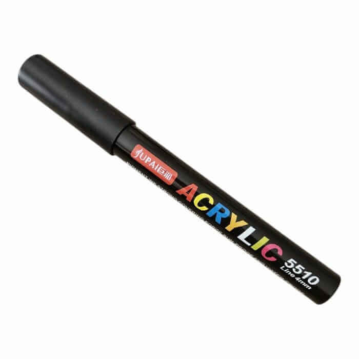 Marker cu vopsea acrilica, varf rotund de 4 mm, negru