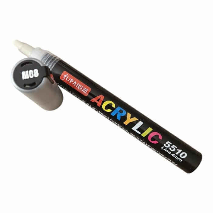 Marker cu vopsea acrilica, varf rotund de 4 mm, argintiu