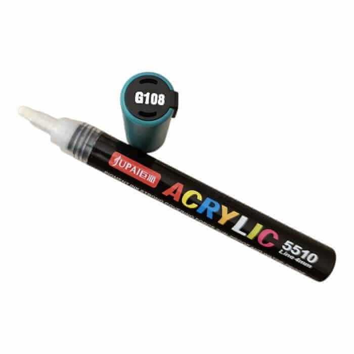 Marker cu vopsea acrilica, varf rotund de 4 mm, verde