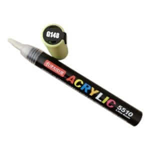 Marker cu vopsea acrilica, varf rotund de 4 mm, galben pal
