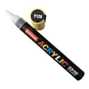Marker cu vopsea acrilica, varf rotund de 4 mm, galben