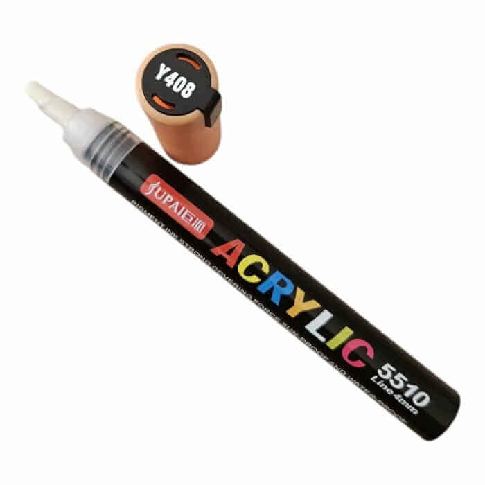 Marker cu vopsea acrilica, varf rotund de 4 mm, portocaliu - piersica