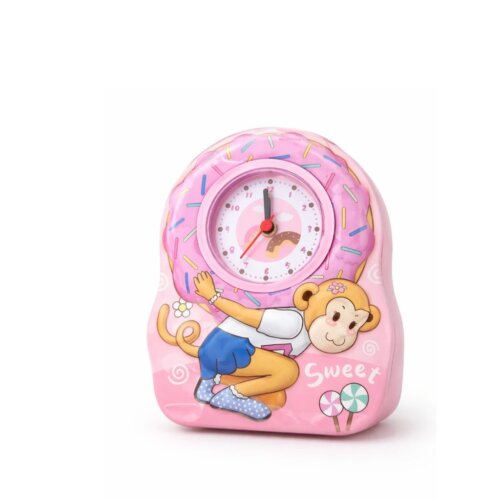 Pusculita metalica pentru copii – Tema spațiu, cu lacat, roz