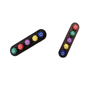 Gonggi joc traditional coreean, Squid Game/Jocul Calamarului, set 5 piese multicolore, tabla dreptunghiulara