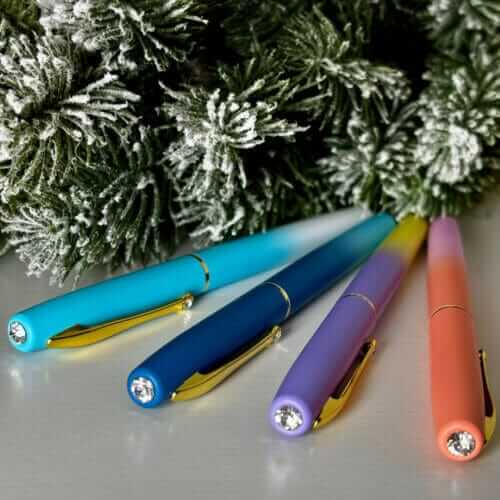 Stilou metalic degrade cu penita ascunsa si radiera