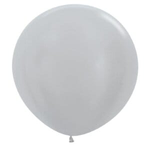 Balon jumbo argintiu, latex, 90 cm
