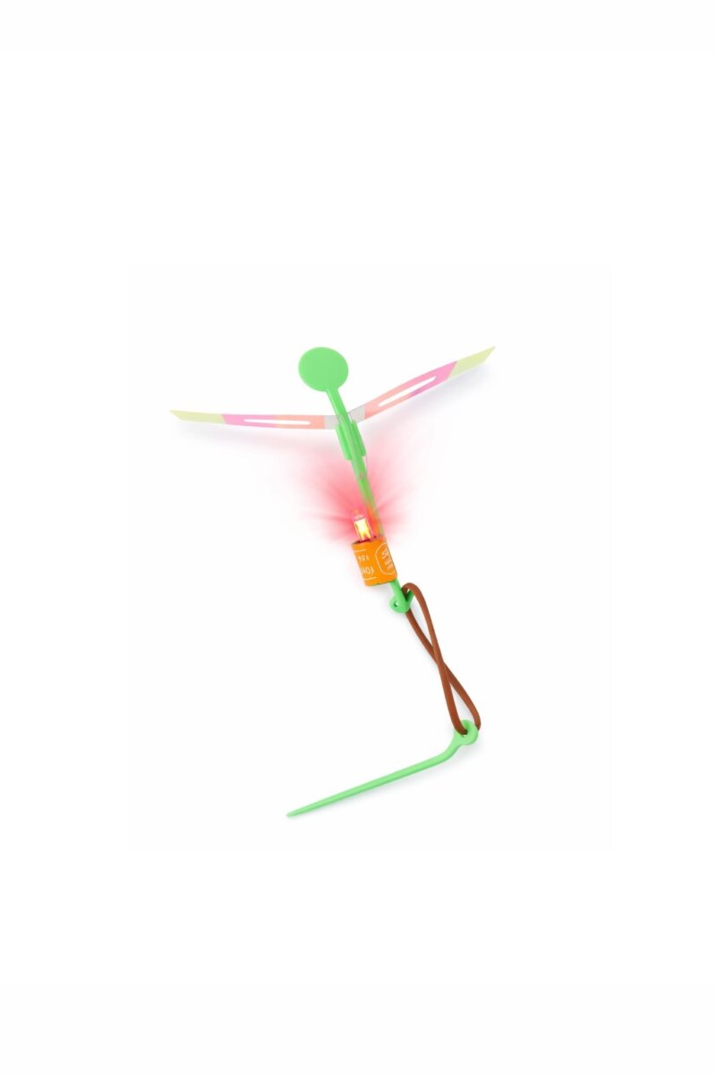 Sky Spinner cu LED – Elicopter Zburător pentru Copii, set 5 buc, Verde