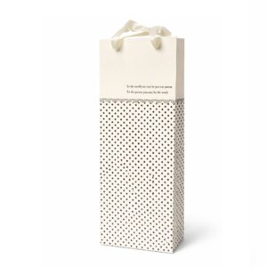 Set 3 pungi cadou pentru sticle, 130x380x120 mm, hartie cartonata cu manere satin, punga cadou vin sau sampanie, crem