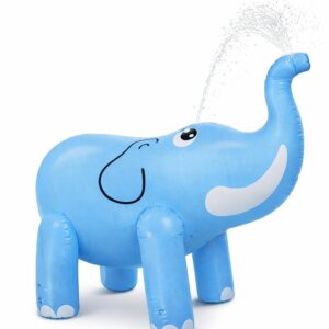 Jucarie Gonflabila pentru Copii Tip Elefant, Pulverizare cu Apa, 4 Picioare, Culoare Albastru