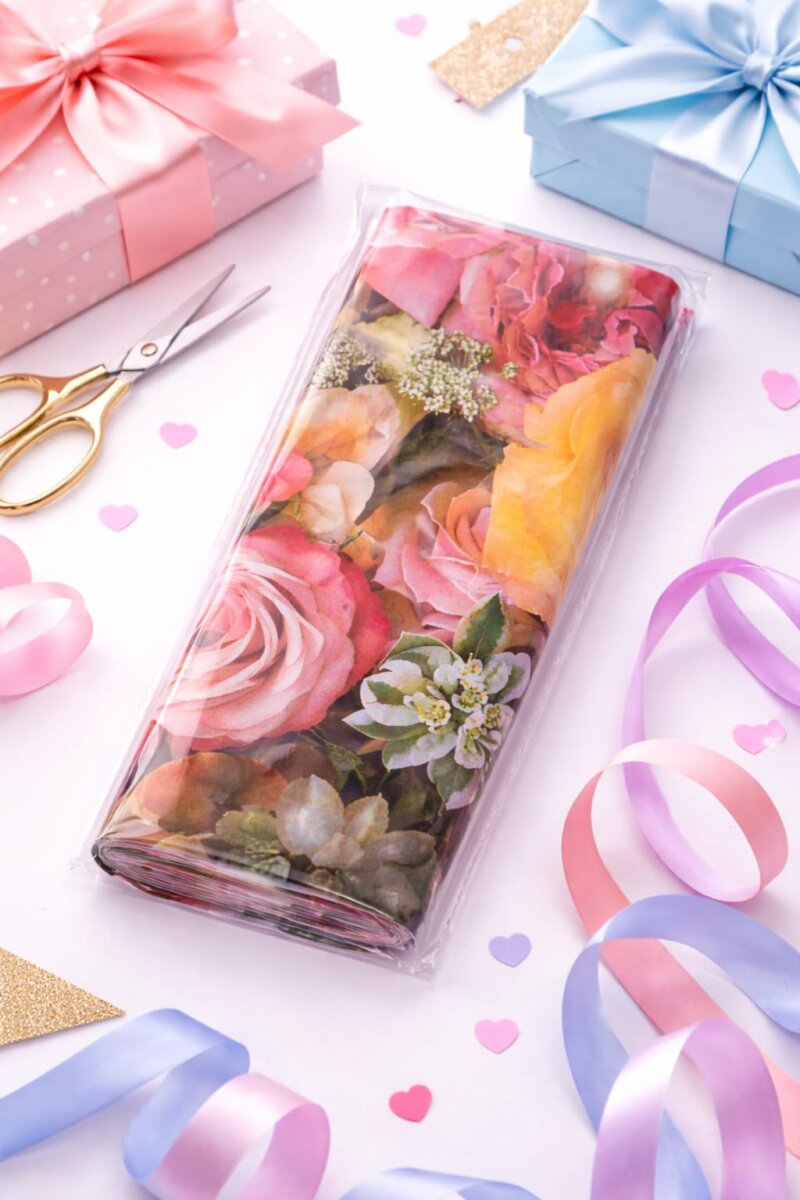 Hartie pentru Impachetat Cadouri 100 x 70 cm, Coala flori roz