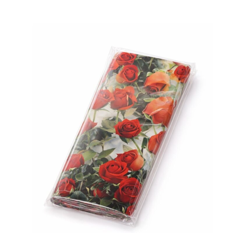 Hartie pentru Impachetat Cadouri 100 x 70 cm, Coala trandafiri portocalii