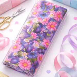 Hartie pentru Impachetat Cadouri 100 x 70 cm, Coala flori mov