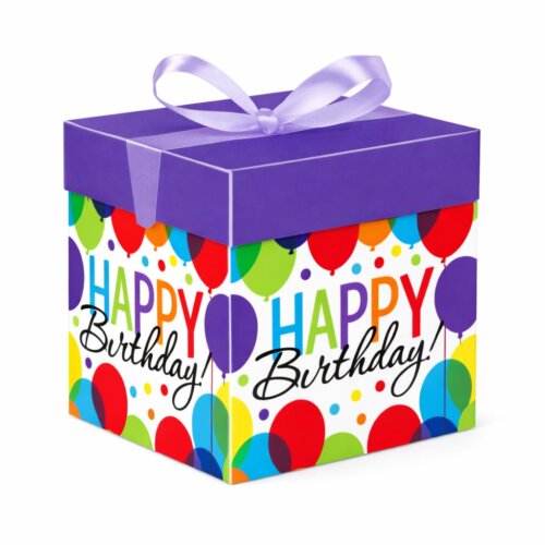 Cutie Cadou Premium patrata 22x22x22 cm din Hartie Cartonata, Mov