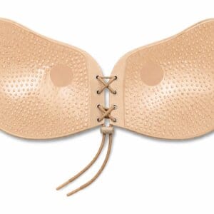 Sutien crem fara bretele, adeziv, push-up, pentru rochii si tinute elegante, Cupa B