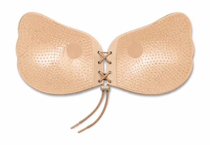 Sutien crem fara bretele, adeziv, push-up, pentru rochii si tinute elegante, Cupa B