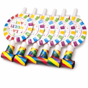 Set 6 suflatori pentru petreceri, print La multi ani