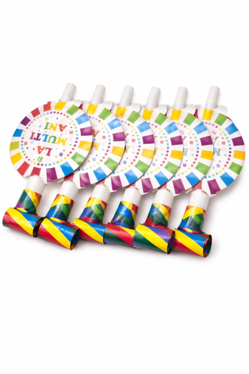 Set 6 suflatori pentru petreceri, print La multi ani