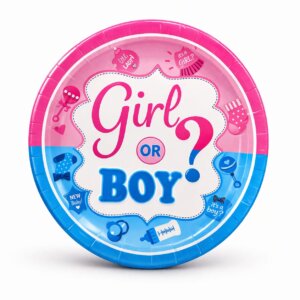 Set 12 farfurii pentru petreceri, print tema Gender Revial, diametru 22 cm