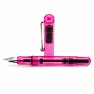 WhatsApp Image 2026-04-28 at 10.17.43 Stilou Transparent Roz cu Design Modern si Penita Metalica, alimentare cu pompita sau rezerve