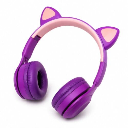WhatsApp Image 2026-04-28 at 15.02.42 Casti Audio Wireless pentru Copii cu Design Pisica Mov