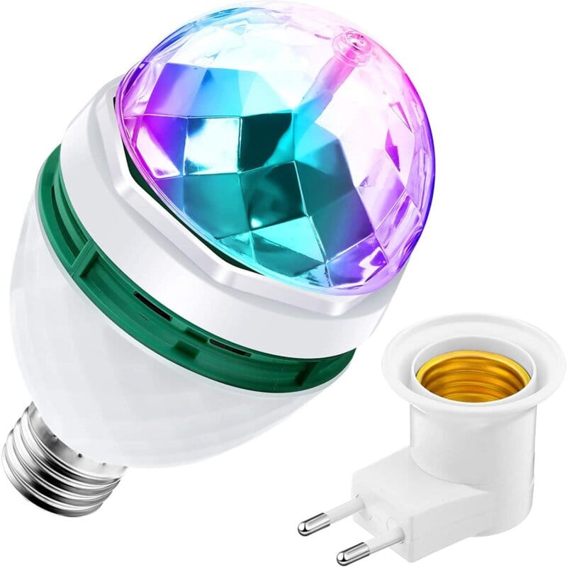 res_f1de6885397d4ea0fd508f6f354a3bc3 Bec pentru scena Bec rotativ cu LED stroboscopic pentru petrecere disco, multicolor