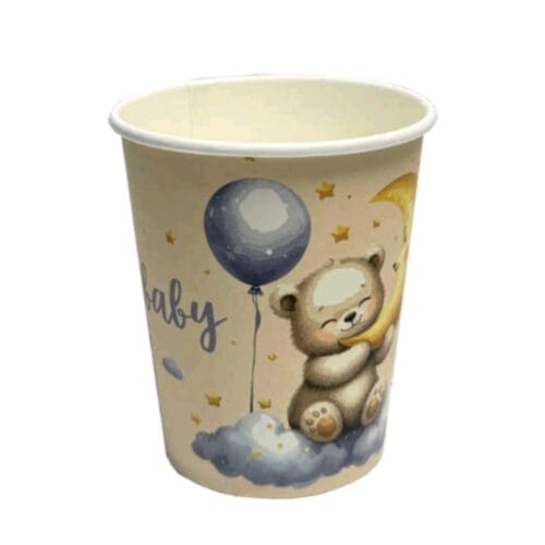 Pahare din carton – Set 8 bucati – Pahare pentru Petrecere - ursulet Baby Boy