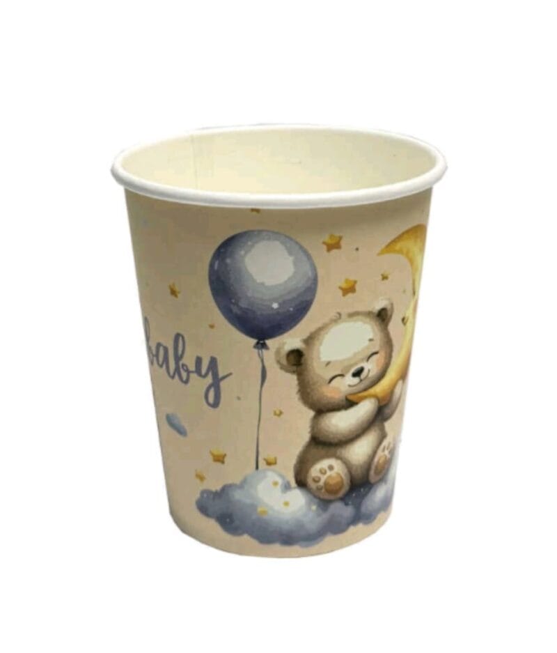 Pahare din carton – Set 8 bucati – Pahare pentru Petrecere - ursulet Baby Boy