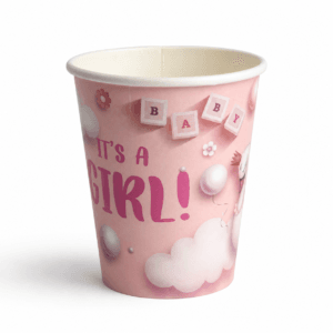 Pahare din carton – Set 8 bucati – Pahare pentru Petrecere - It's a girl