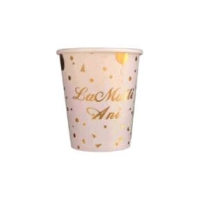 Pahare din carton – Set 8 bucati – Pahare pentru Petrecere -  La multi ani auriu baloane