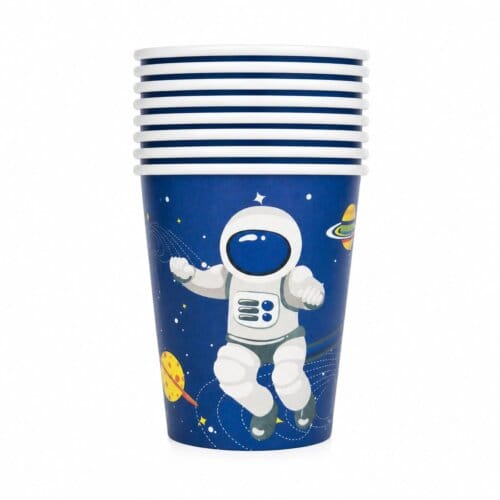 Pahare din carton Astronaut – Set 8 bucati – Petrecere Tematica Spatiu