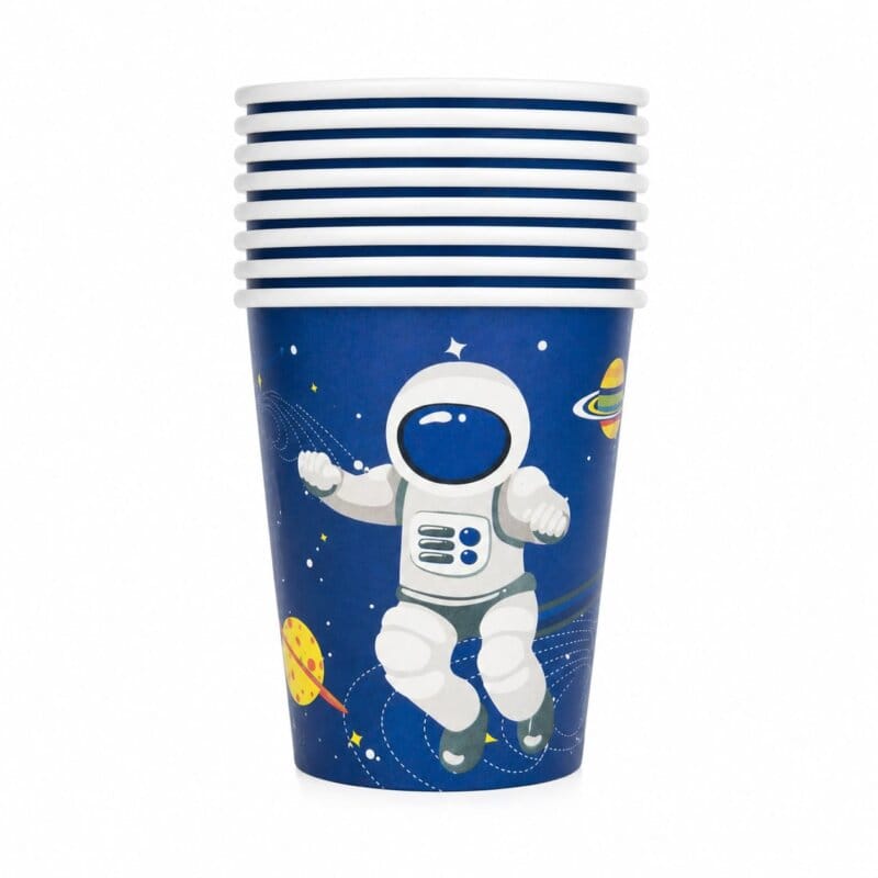 Pahare din carton Astronaut – Set 8 bucati – Petrecere Tematica Spatiu