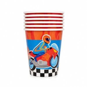 Pahare din carton Motociclete pentru Copii – Set 6 bucati – Decor Petrecere Tematica Moto