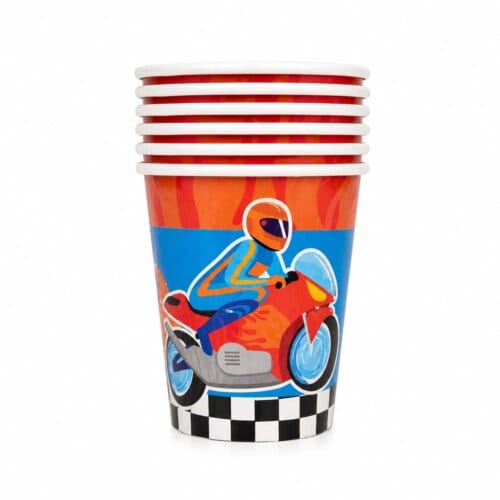 Pahare din carton Motociclete pentru Copii – Set 6 bucati – Decor Petrecere Tematica Moto