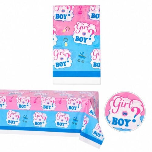 Fata de Masa Gender Reveal 120 x 180 cm – Decor Petrecere Baby Shower