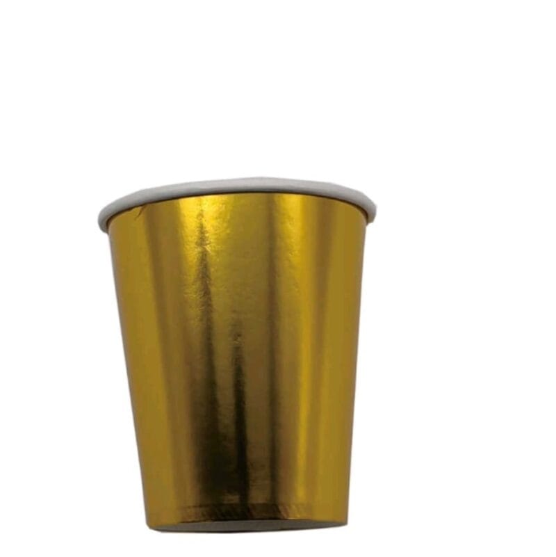 Pahare din carton – Set 8 bucati – Pahare pentru Petrecere - auriu